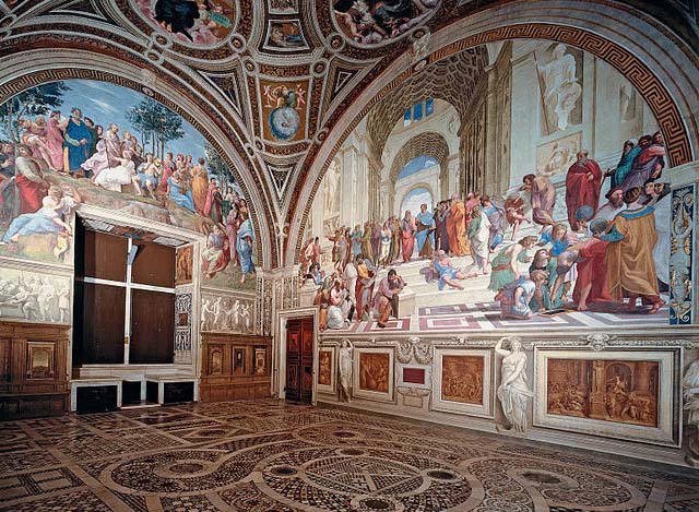 Raphael-raffaello-sanzio-School-Athens-Pope-Julius-rivalry-Michelangelo
